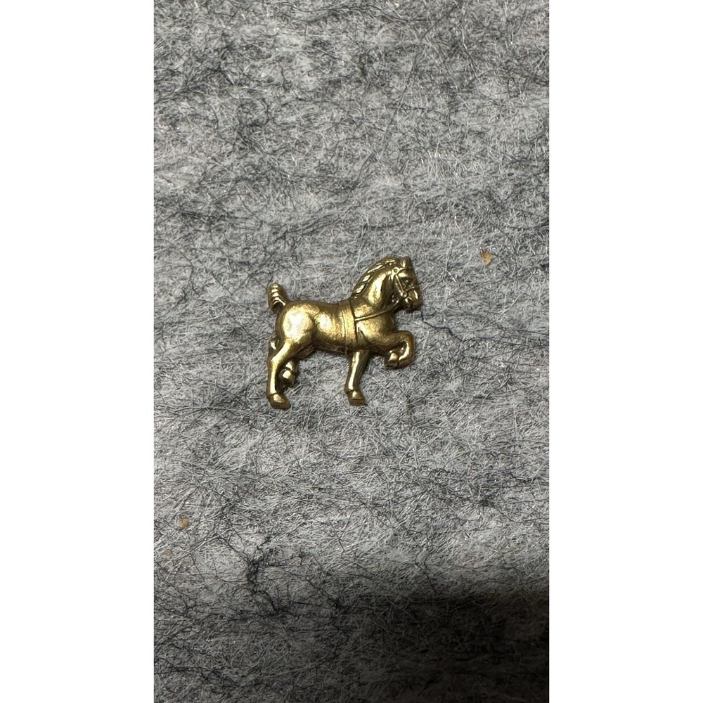 VINTAGE  SOLID BRASS EQUINE SHOW HORSE METAL BROOCH